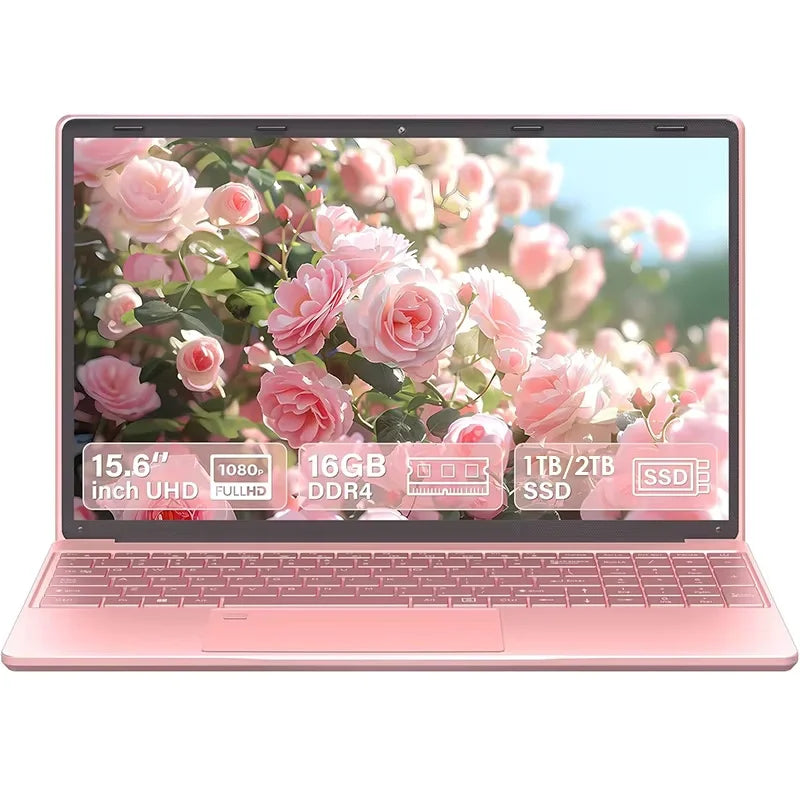 15.6 inch Laptop Computer Intel Celeron N5095 Notebook PC Gamer 16GB DDR4 1TB SSD Office Study PC Windows 11 Pro 1080P Laptops