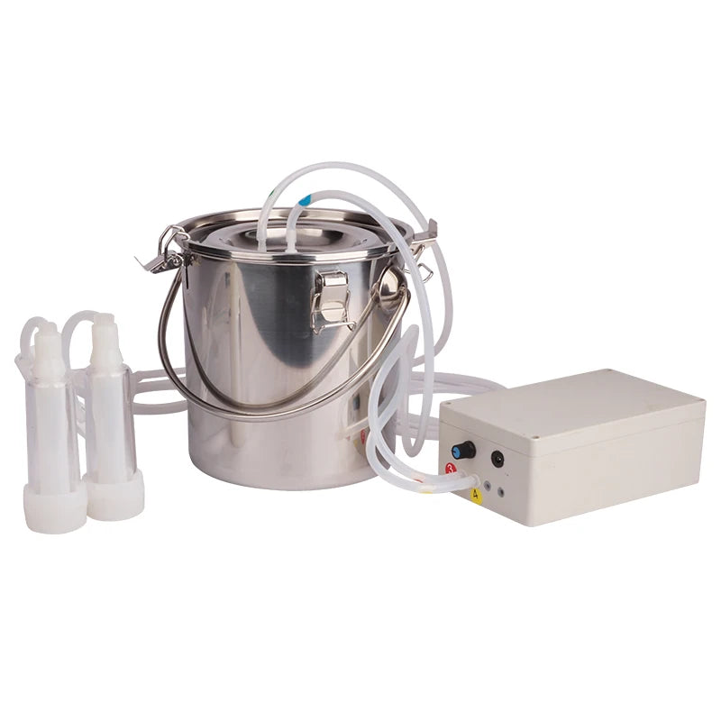5L Electric Goat Electric Milking Machine for Sheep Pulsating Milking Machine Stainless Steel Milker Bucket Farm Livestock Tool