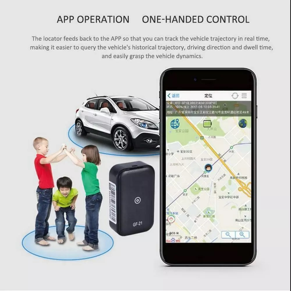 Locator Real-time Driving Tracker Anti-lost GF21 Mini Device Voice Control Recording WIFI GPS black