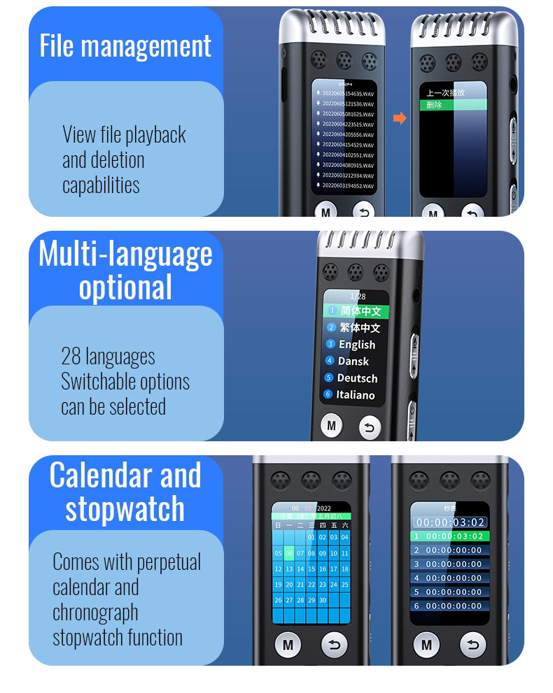 Q88 Hd Noise Reduction Audio Voice Recorder 3072Kbit Recording Pen Mp3 Player for Business Meeting 16GB