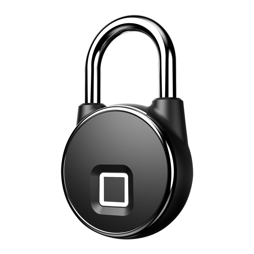 P22+ Fingerprint Padlock Biometric Metal Keyless Thumbprint Lock with USB Charging for Gym Locker School Locker Black
