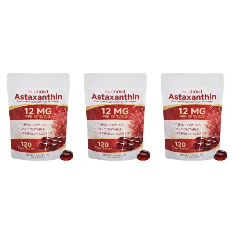 Docteat Astaxanthin Softgels 12 Mg Per Serving 120 Softgels From Haematococcus Pluvialis Microalgae, Supports Daily Care