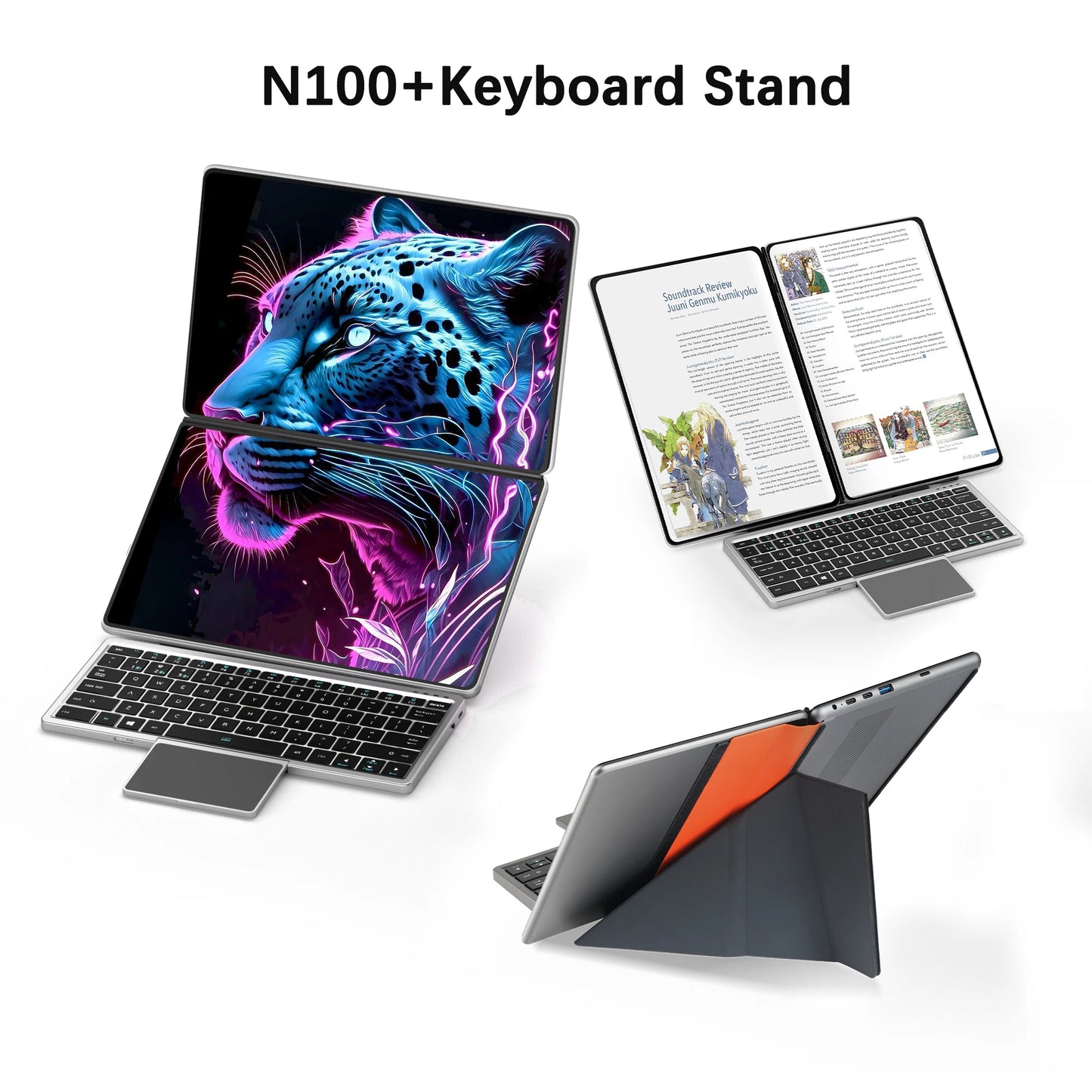 New Dual Screen Laptop Intel i3 1215U N100 Dual 10.95 Inch IPS Touch Screen Windows 11 Office Computer Tablet Notebook WiFi 6