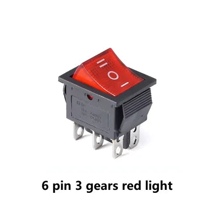 New KCD4 16A 250VAC 20A 125VAC Boat Type Rocker Switch 4/6 Pin 2/3 Positions with Black Red, Green, Blue and Yellow Lights