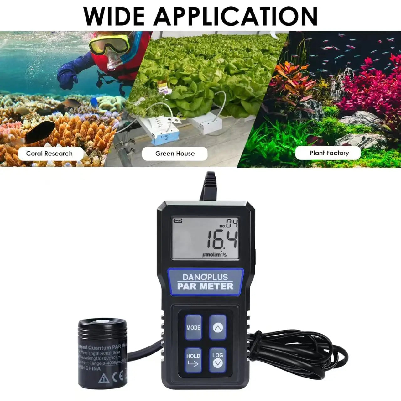 Digital split type light energy aquarium standard pole number measuring instrument PAR METER IP68 waterproof probe light meter