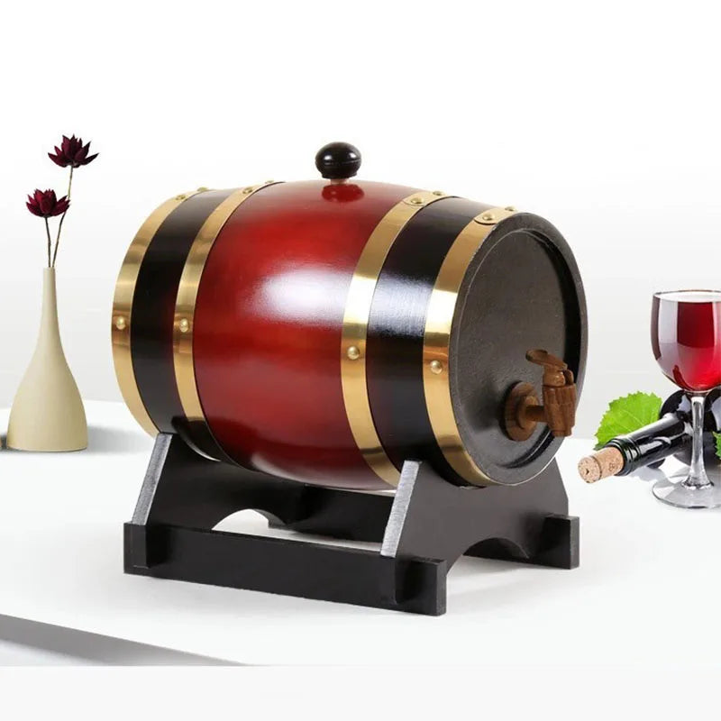 5L Wood Wine Barrel Oak Beer Brewing Equipment Rum Pot Whisky Wine Bar Tools Wedding Decoration Home Brew Beer Tools