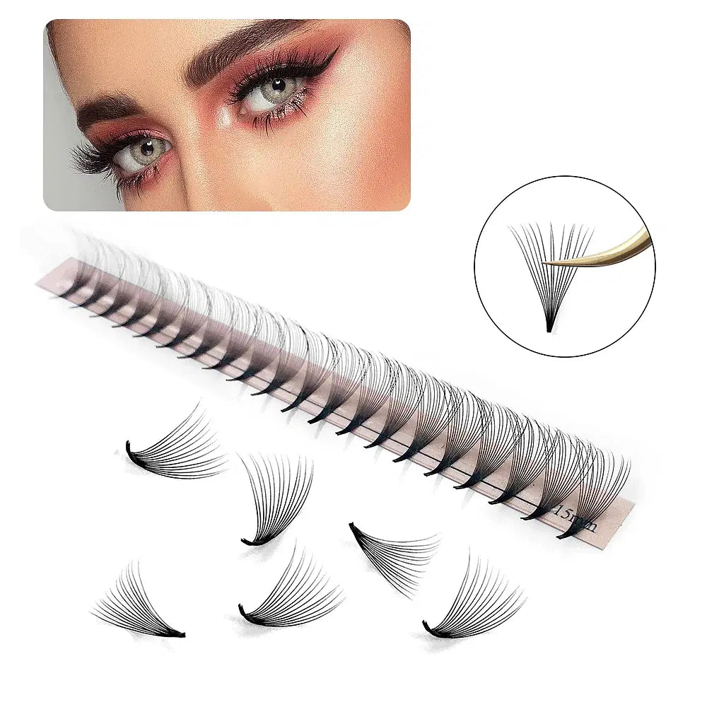 Color: Dark Green, Curl: D, Thickness: 0.07mm, Length: 13mm, Ships From: CHINA - Goddess Premade Volume Fans 5D 6D 10D 12D 14D 16D 20D Individual Lashes Extension Pointy Stem Russian Volume Fans 120/320 fans