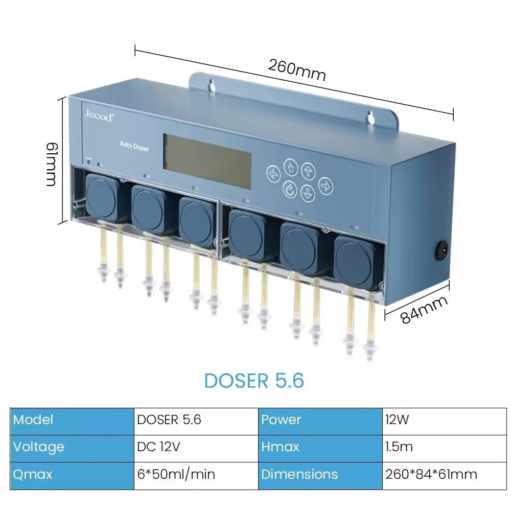 Jebao Jecod New Smart DC 12V App Bluetooth Programmable DOSER 5.4/5.6 Auto Saltwater Freshwater Fish Tank Aquarium Dosing Pump