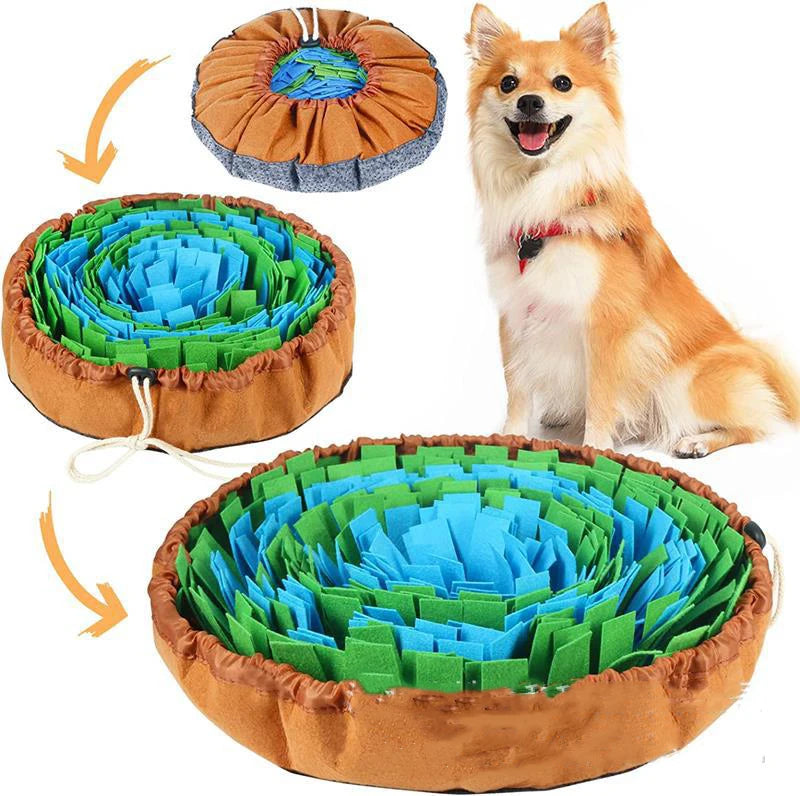 Pet Snuffle Mat for Dogs, Interactive Feed Game for Boredom, Encourages Natural Foraging Skills for Cats Dogs Bowl Travel Use
