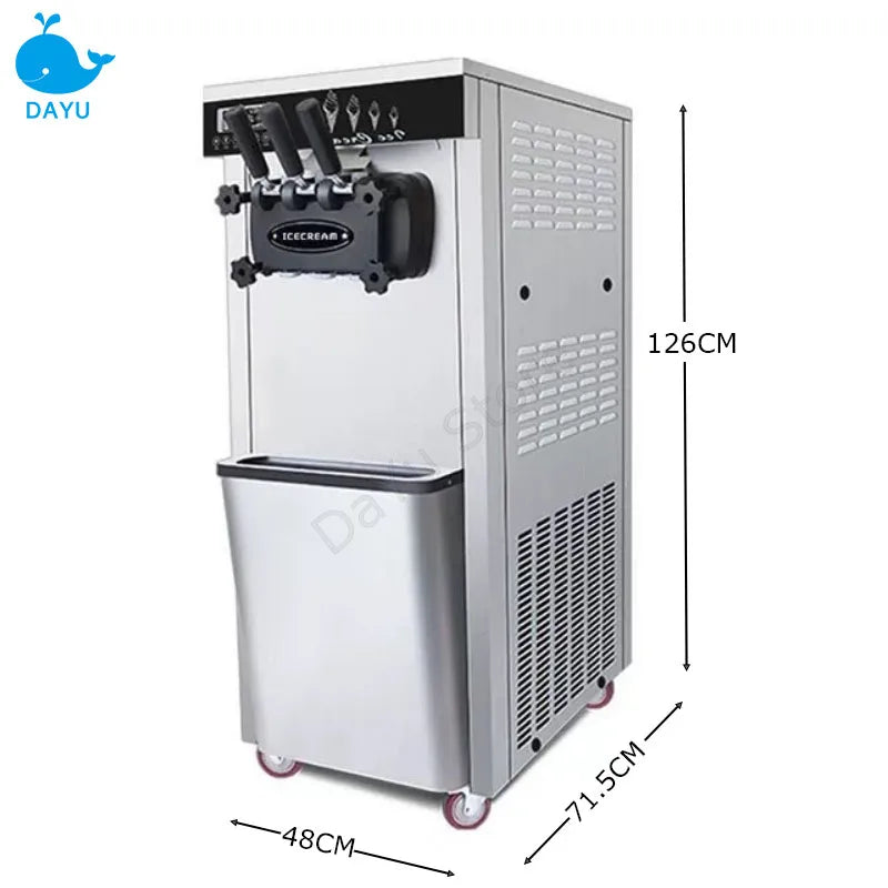 Commercial Soft ice cream machine With Puffing Three Flavors GQ618 Freeze Equipments Vertical Sweet Cone Maker