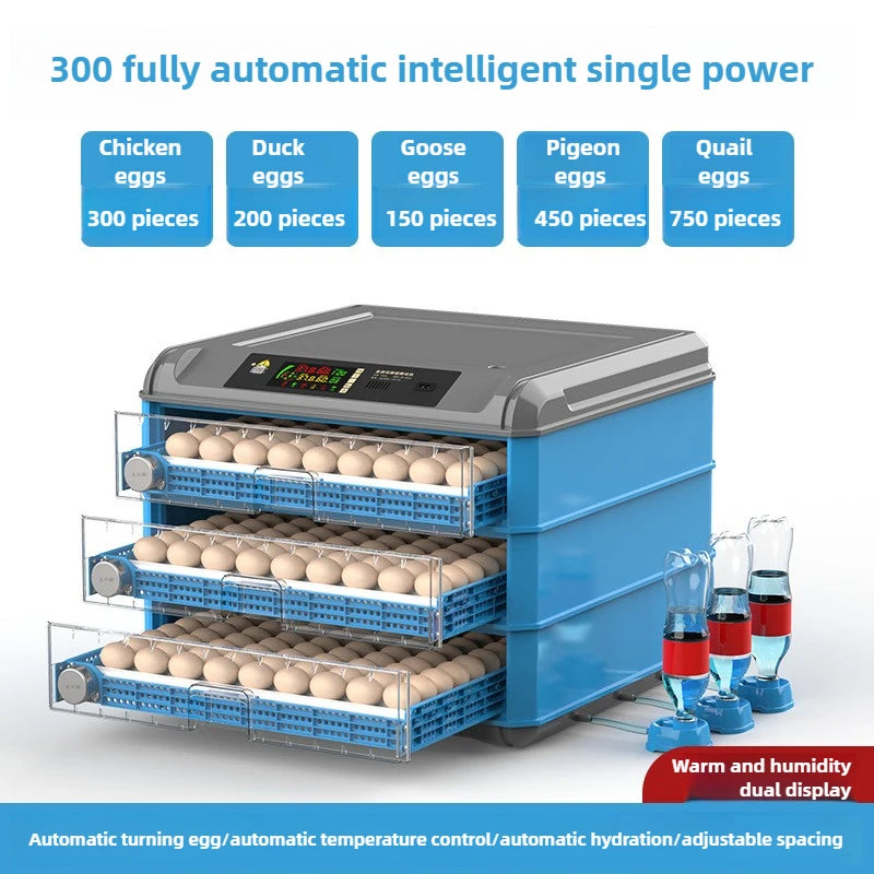 Fully Automatic Hatching Machine 176-500Capacity Egg Incubator 110V/220V/12V Chick Roller Automatic Temperature Humidity Control