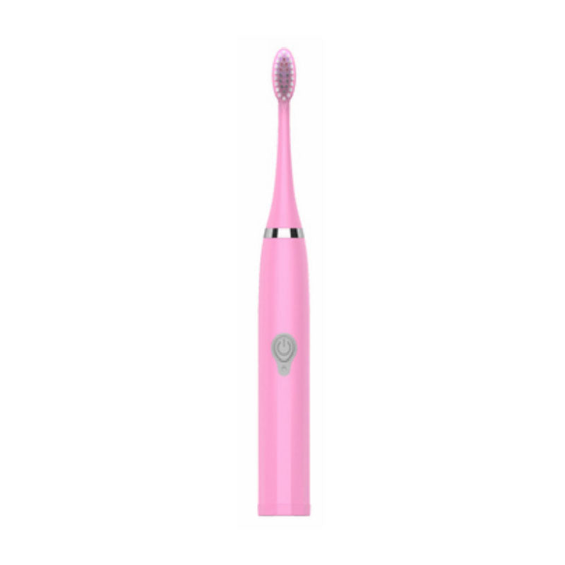 Color: Pink, style: Battery - Electric toothbrush universal sonic soft hair waterproof toothbrush