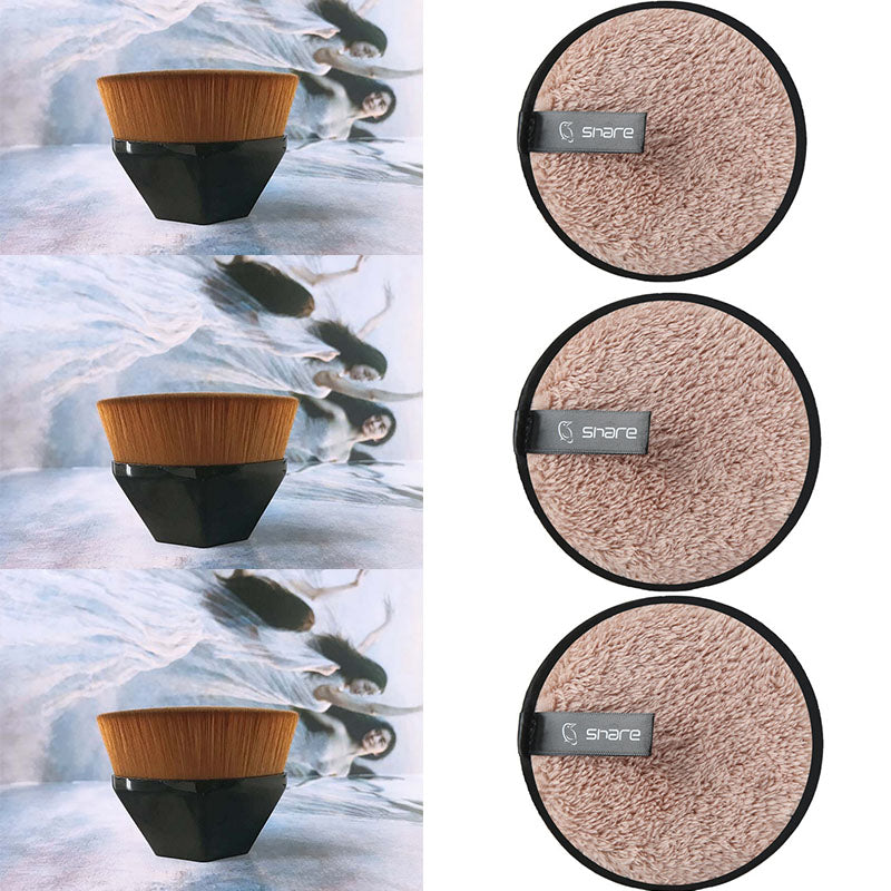 format: Coffee Set - Clear water lazy makeup remover double-sided microfiber suede makeup remover puff