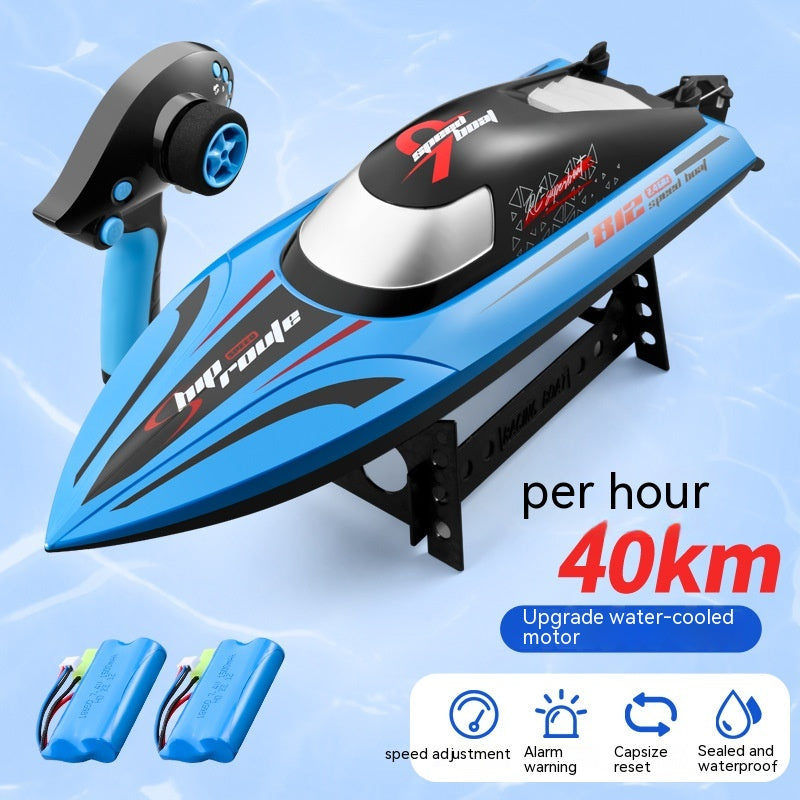 Color: 812 Blue Double Battery - Remote-control Ship Toy Endurance Electric High-speed Speedboat Model