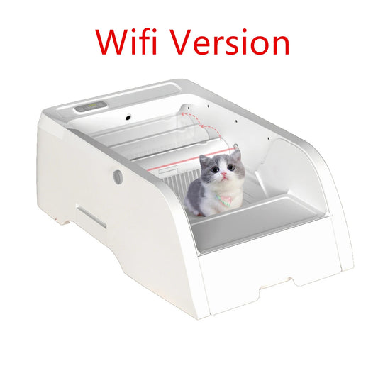 Automatic Smart WIFI Cat Litter Box App re Monitoring Self Clean Sandbox Open filled Infrared Multiple Cat Recognition