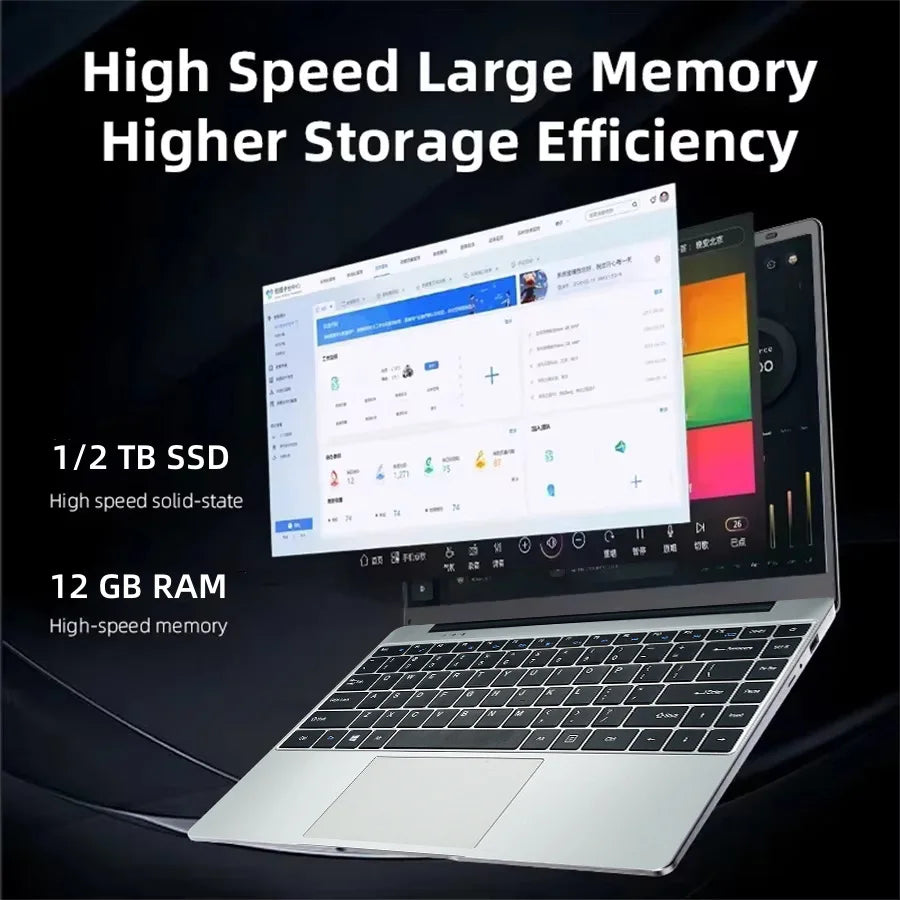 2025 New Laptop Computer Windows 11 12GB RAM 1TB SSD Intel Core i7 7500U 1920*1080 Resolution Laptop 14.1" Office Study Computer