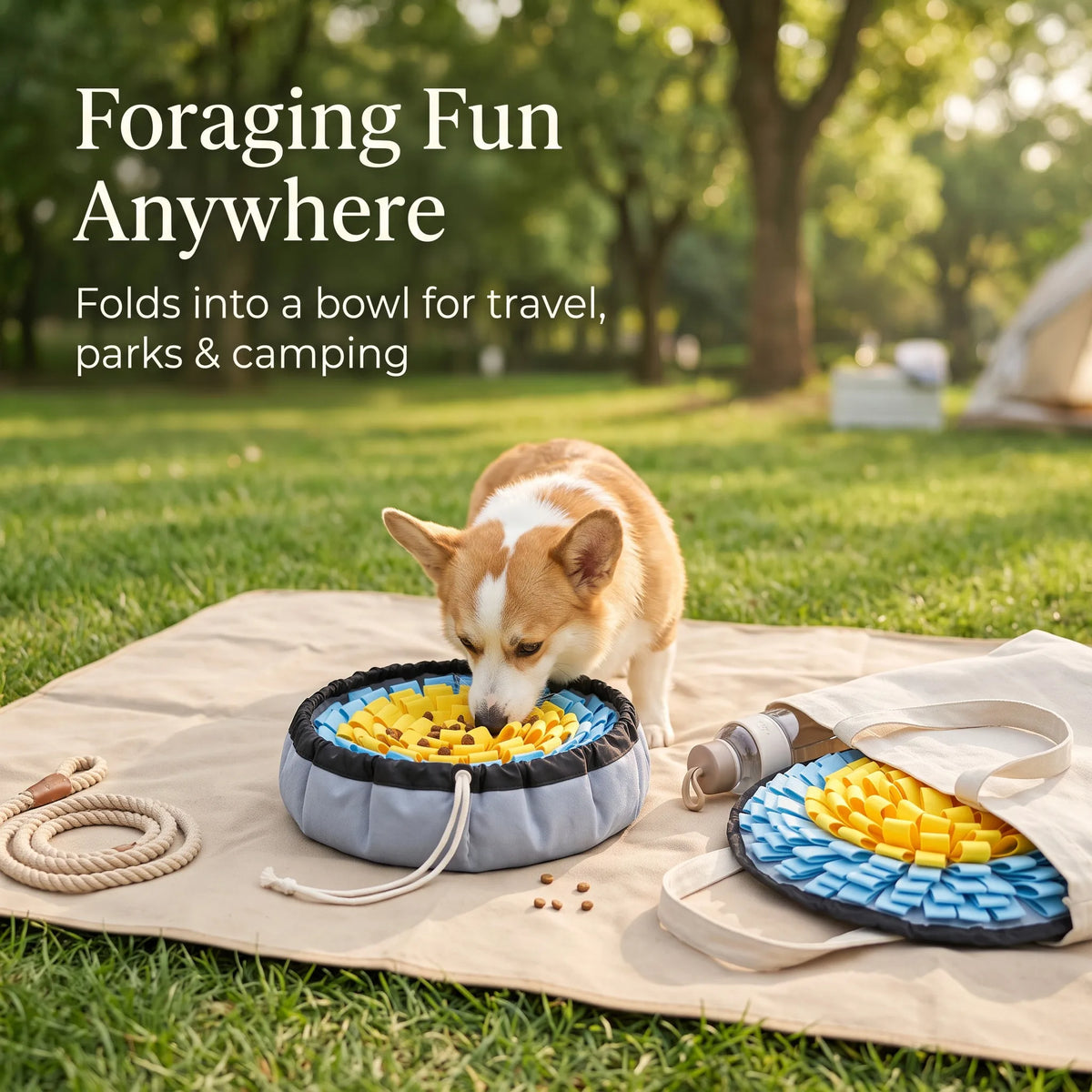 Pet Snuffle Mat for Dogs, Interactive Feed Game for Boredom, Encourages Natural Foraging Skills for Cats Dogs Bowl Travel Use