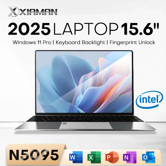15.6 inch Laptop Computer Intel Celeron N5095 Notebook PC Gamer 16GB DDR4 1TB SSD Office Study PC Windows 11 Pro 1080P Laptops