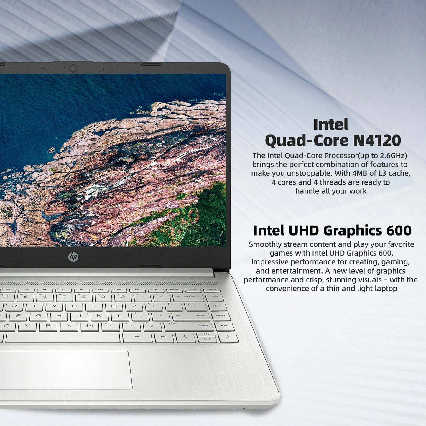 HP Newest 14" Business Laptop,Intel Celeron N4120,Up to16GB RAM,384GB Storage(128GB eMMC+256GB Micro SD),1Year Office 365,Silver