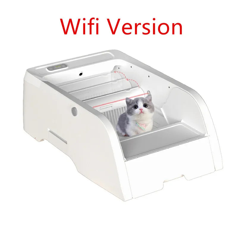 Automatic Cat Litter Box Self Cleaning Auto Plastic Bin Smart APP Control Odor Eliminator No Smell Litter Tray Safe for Pet