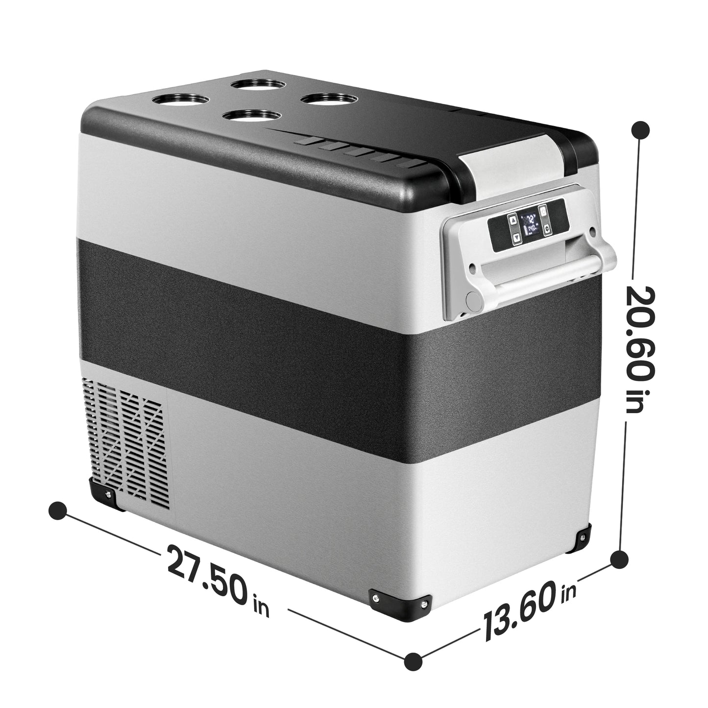 SIMZLIFE 55L Car Refrigerator 12/24V DC Fridge Freezer Dual Zone Portable Compressor Cooler for Camping Travel Truck