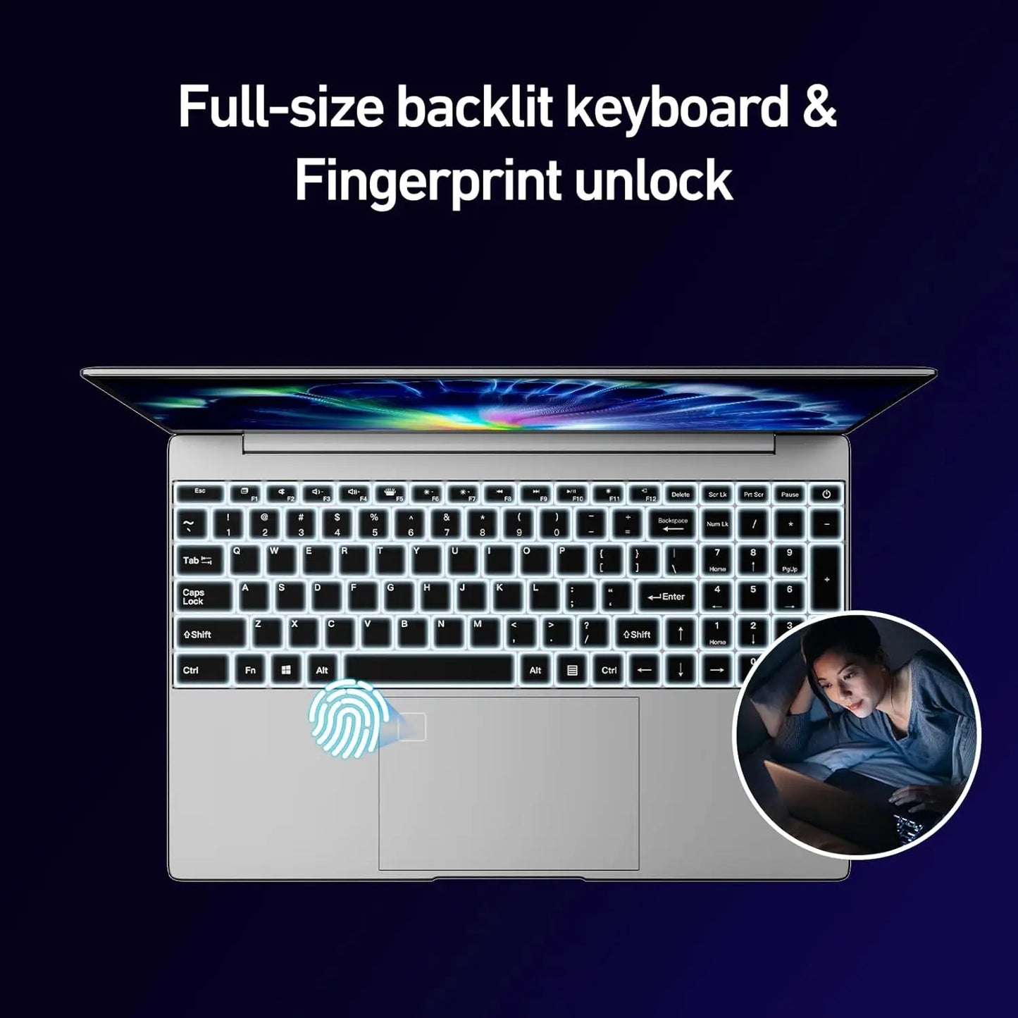 15.6 inch Laptop Computer Intel Celeron N5095 Notebook PC Gamer 16GB DDR4 1TB SSD Office Study PC Windows 11 Pro 1080P Laptops