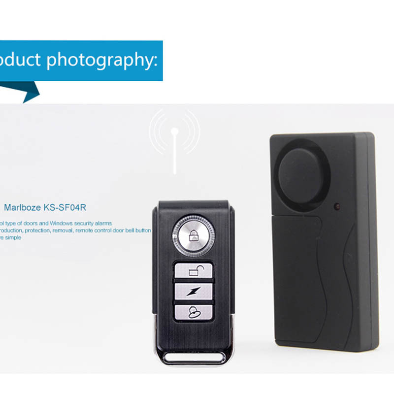 Home Security Wireless Remote Control Vibration Motorcycle Bike Door Window Detector Burglar Alarm as picture show