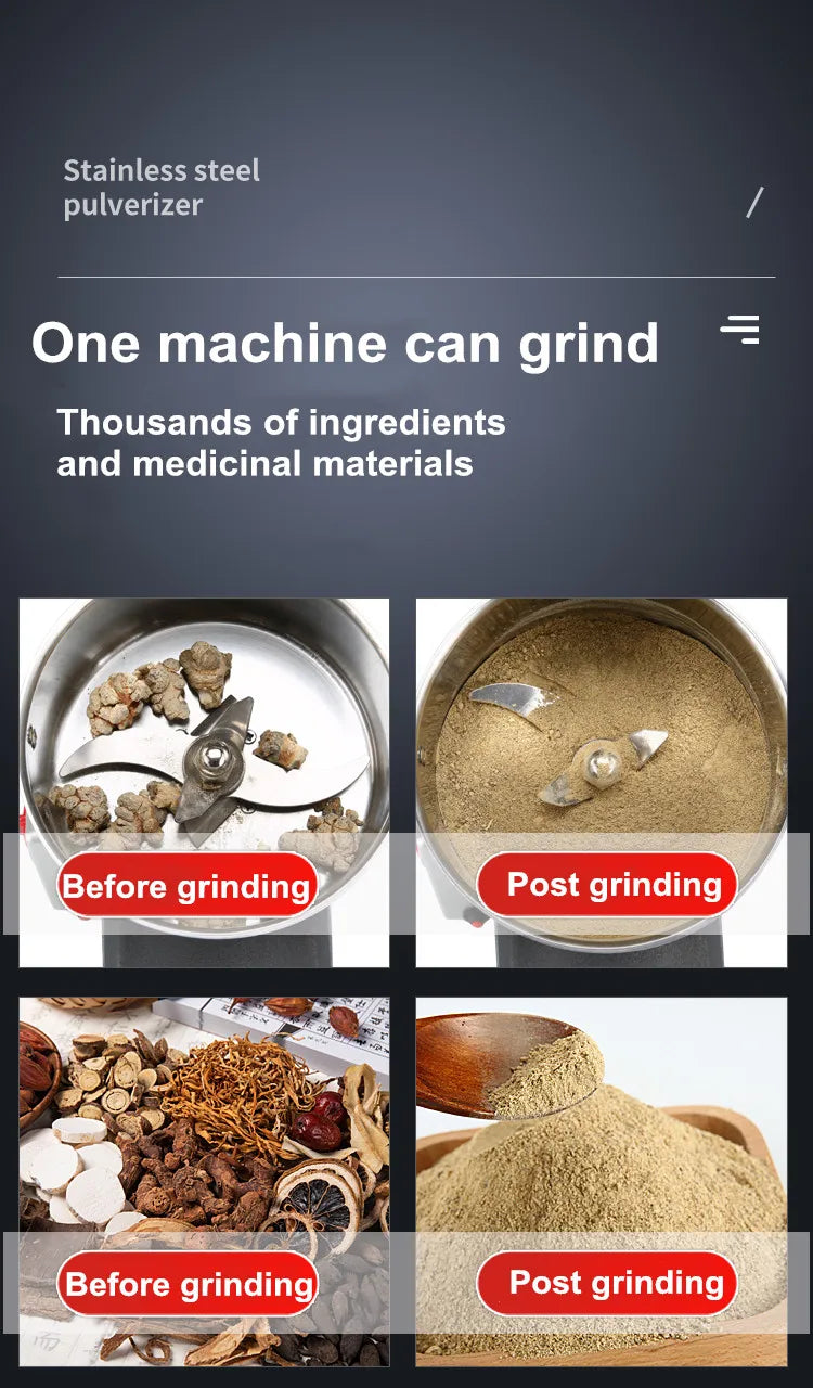 4500G 4500W Coffee Grinder 430 Stainless Steel Commercial Medicine Flour Powder Crusher Powder Crusher High Speed Intelligent