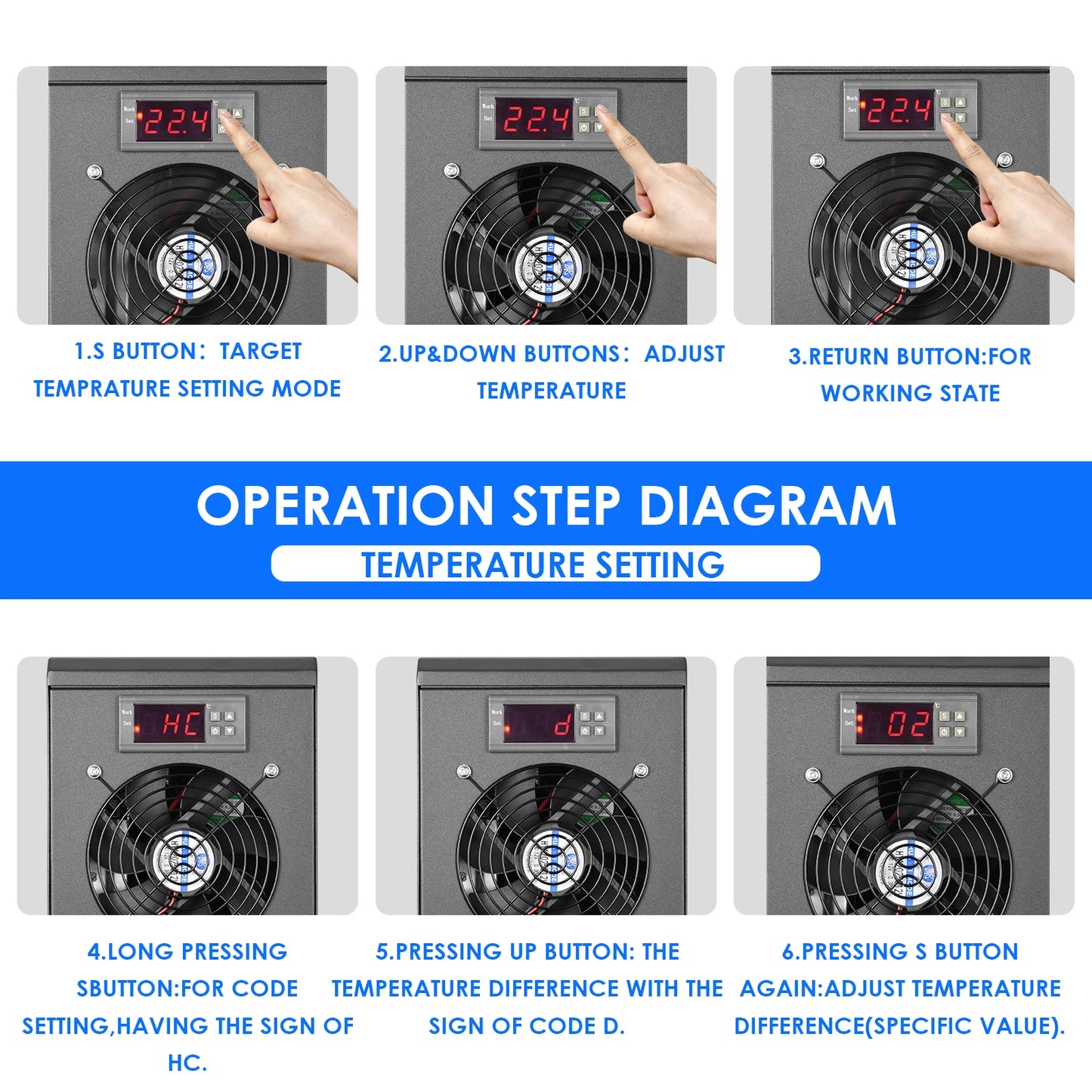 Aquarium Water Chiller Cooler Warmer with Pump 32-212°F Temperature Setting Suitable for 16gal Water for Home Aquarium Fish