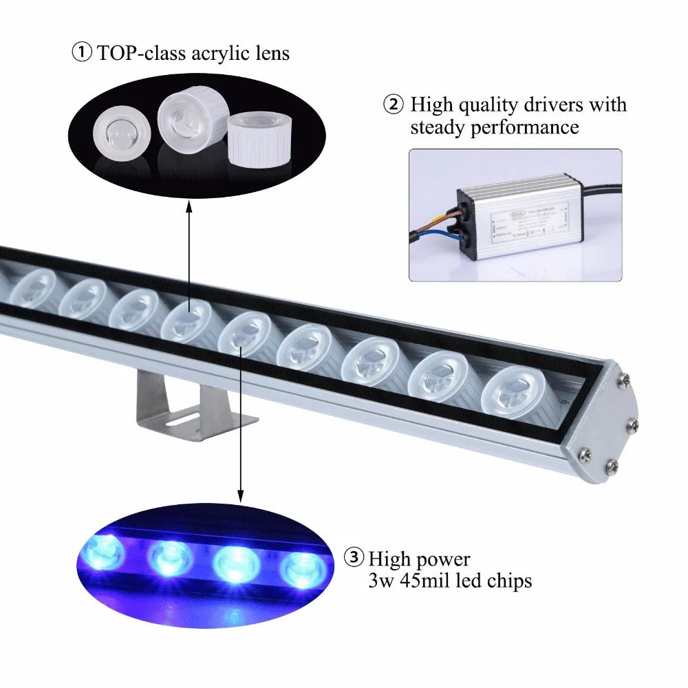 54W LED Aquarium Light Blue 470nm Underwater Lamp Aquariums Lighting Waterproof LED Lights Fish Tank Light Aquarium Accessories