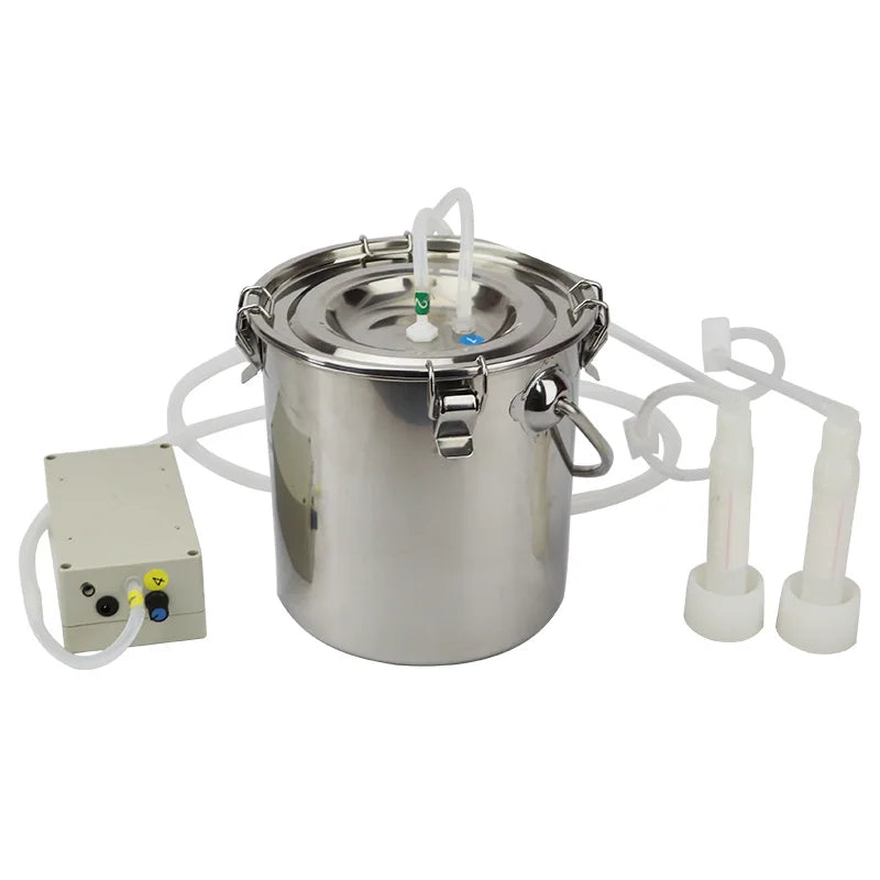 5L Electric Goat Electric Milking Machine for Sheep Pulsating Milking Machine Stainless Steel Milker Bucket Farm Livestock Tool