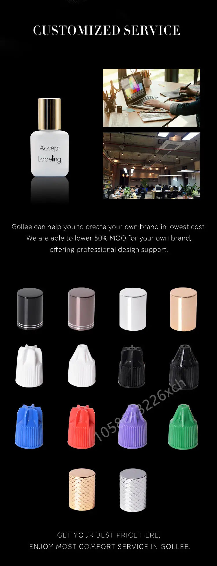 Gollee 0.5s Eyelash Extension Glue Fast Drying Professional Eyelash Adhesive Waterproof Lashes Supplies For Salon Eyelash Glue