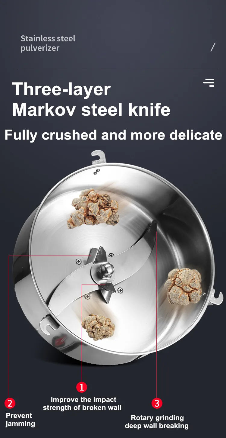 4500G 4500W Coffee Grinder 430 Stainless Steel Commercial Medicine Flour Powder Crusher Powder Crusher High Speed Intelligent