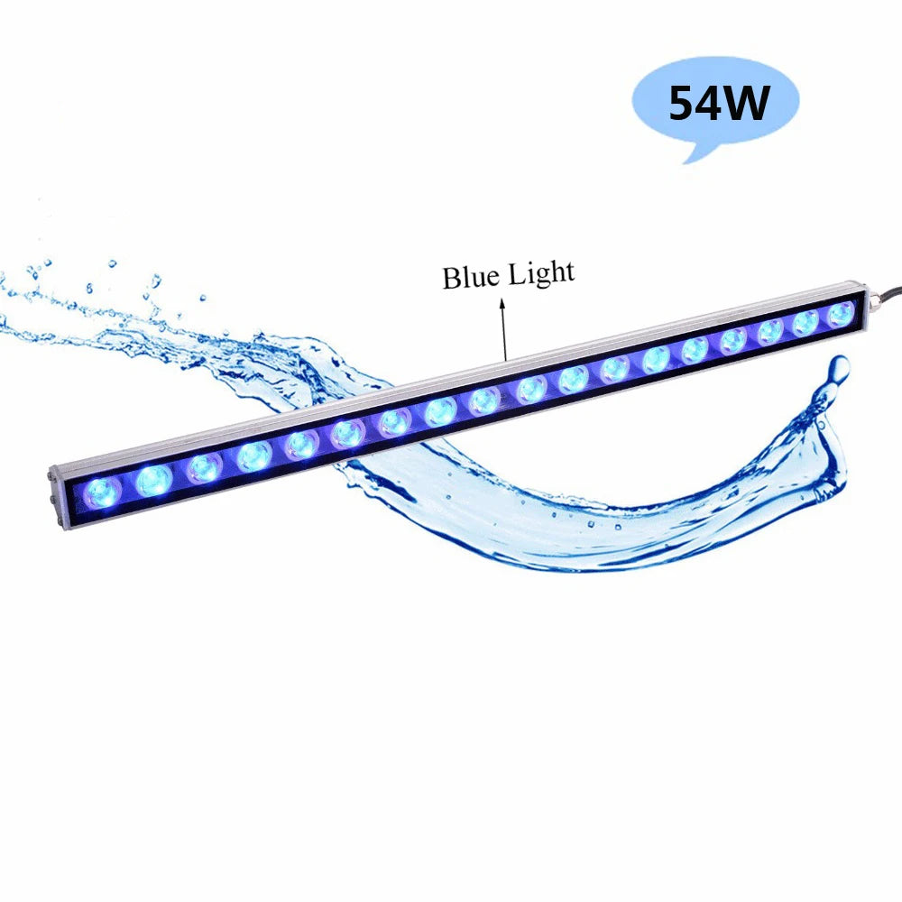 54W LED Aquarium Light Blue 470nm Underwater Lamp Aquariums Lighting Waterproof LED Lights Fish Tank Light Aquarium Accessories