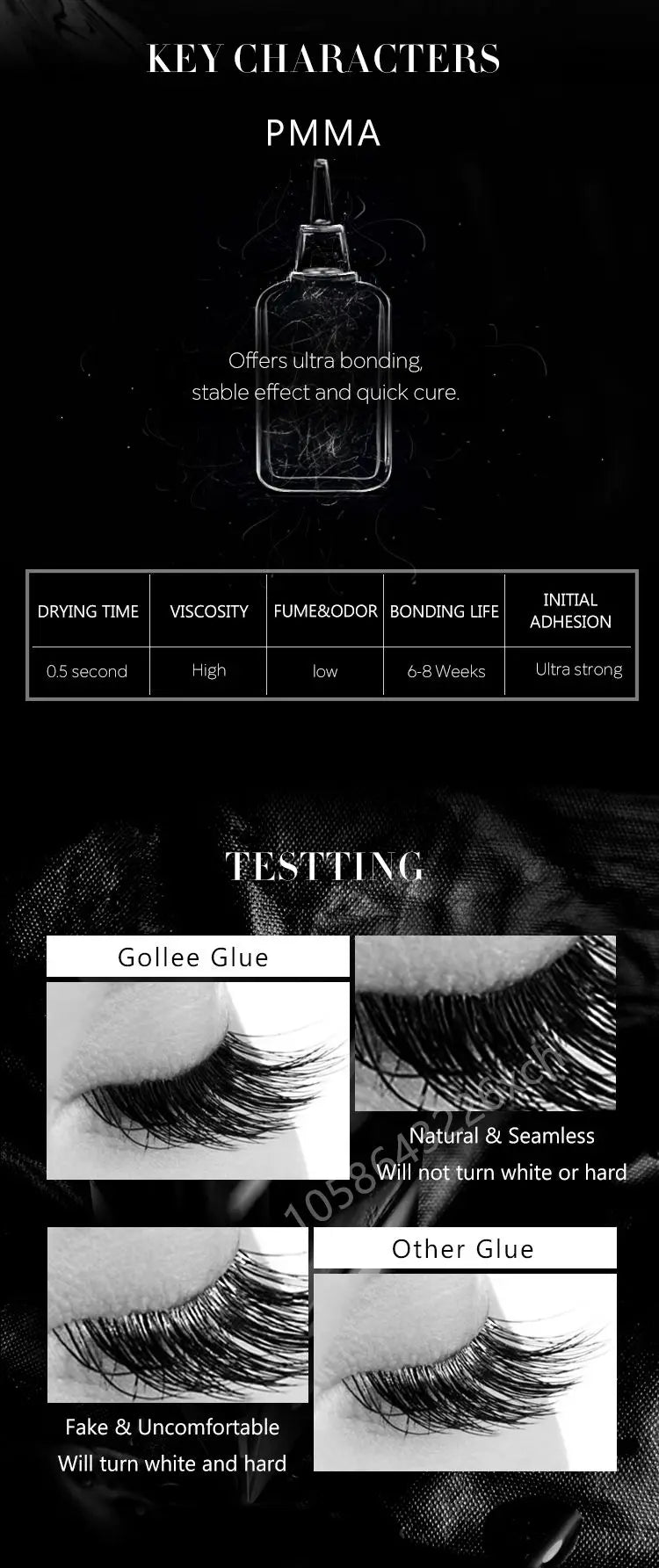 Gollee 0.5s Eyelash Extension Glue Fast Drying Professional Eyelash Adhesive Waterproof Lashes Supplies For Salon Eyelash Glue