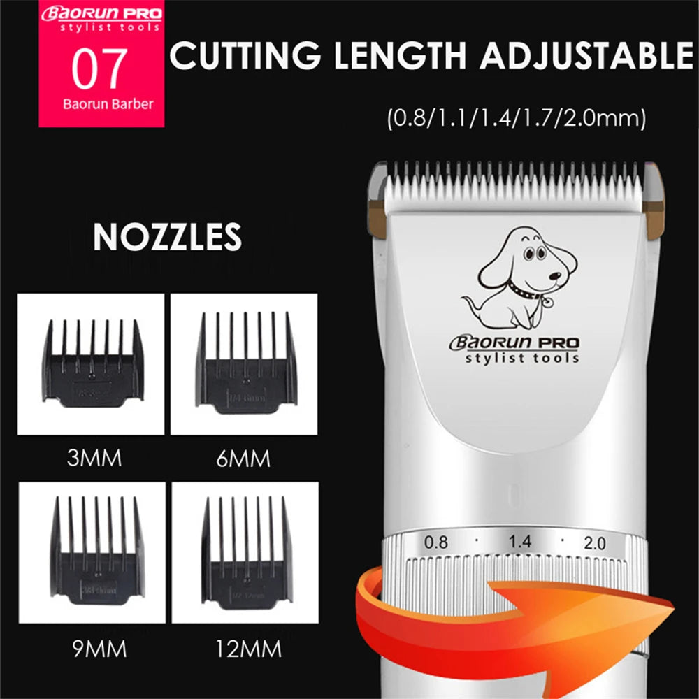 BaoRun P9 Dog Clipper Professional LCD Display Pet Cat Clippers Shaver Electrical Grooming Trimmer Rechargeable Haircut Machine
