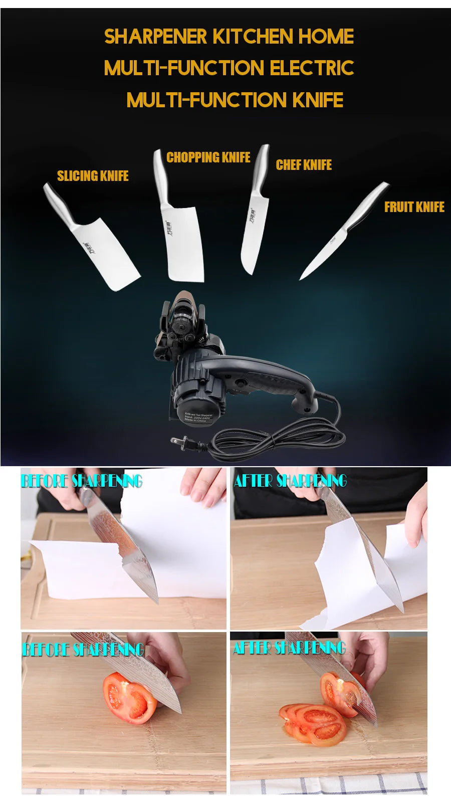 LIHUACHEN M2 Knife Sharpener Electric Professional with Sharpener Replacement Belts Kit Kitchen Sharpening Grinder Knives