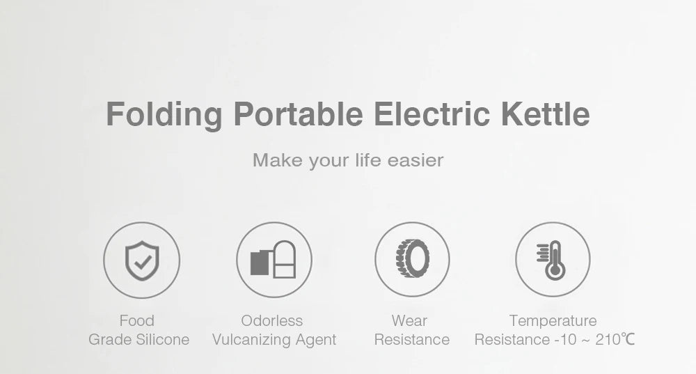 Deerma Folding Portable Electric Water Kettle 0.6L Handheld Electric Water Flask Pot Auto Power-Off Protection Kettle