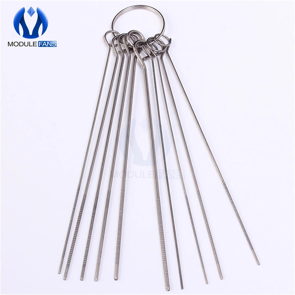 10 Kinds Stainless Steel Needle Set PCB Electronic Circuit Through Hole Needle Desoldering Welding Repair Tool 80mm 0.7-1.3mm