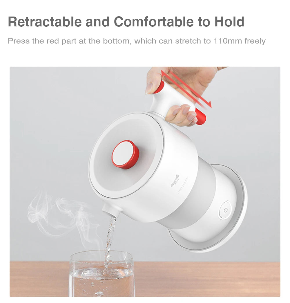 Deerma Folding Portable Electric Water Kettle 0.6L Handheld Electric Water Flask Pot Auto Power-Off Protection Kettle