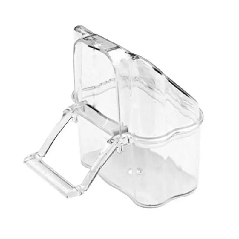 Parrot Bird Transparent Plastic Food Cup Bowl Company Clean Water Silo Waterer Box Bird Accessory for Parakeets, Canarie