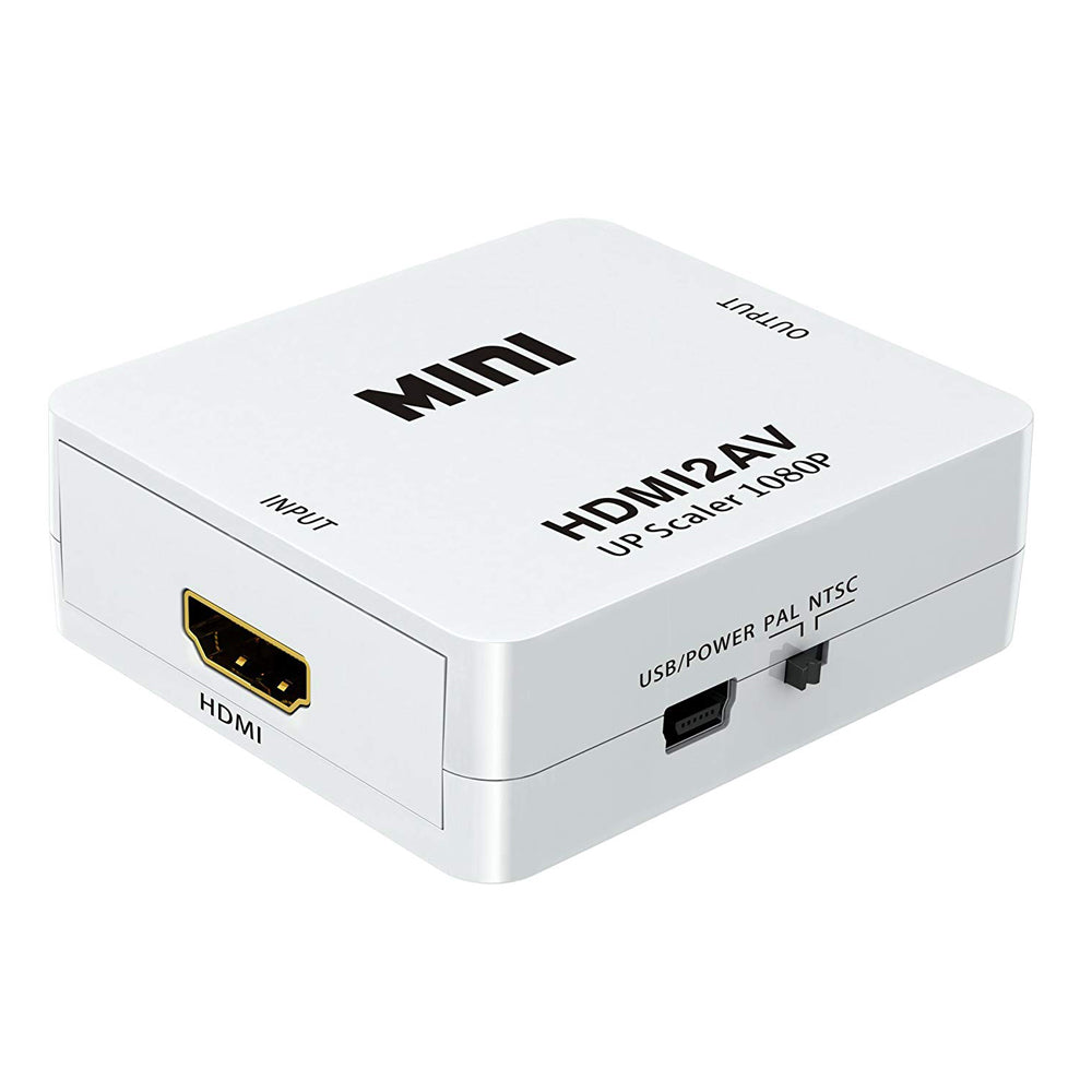 HDMI to AV Adapter HD Video Converter Box HDMI to RCA AV/CVSB L/R Video 1080P HDMI2AV Support NTSC PAL black