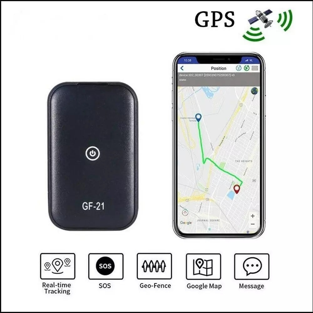 Locator Real-time Driving Tracker Anti-lost GF21 Mini Device Voice Control Recording WIFI GPS black