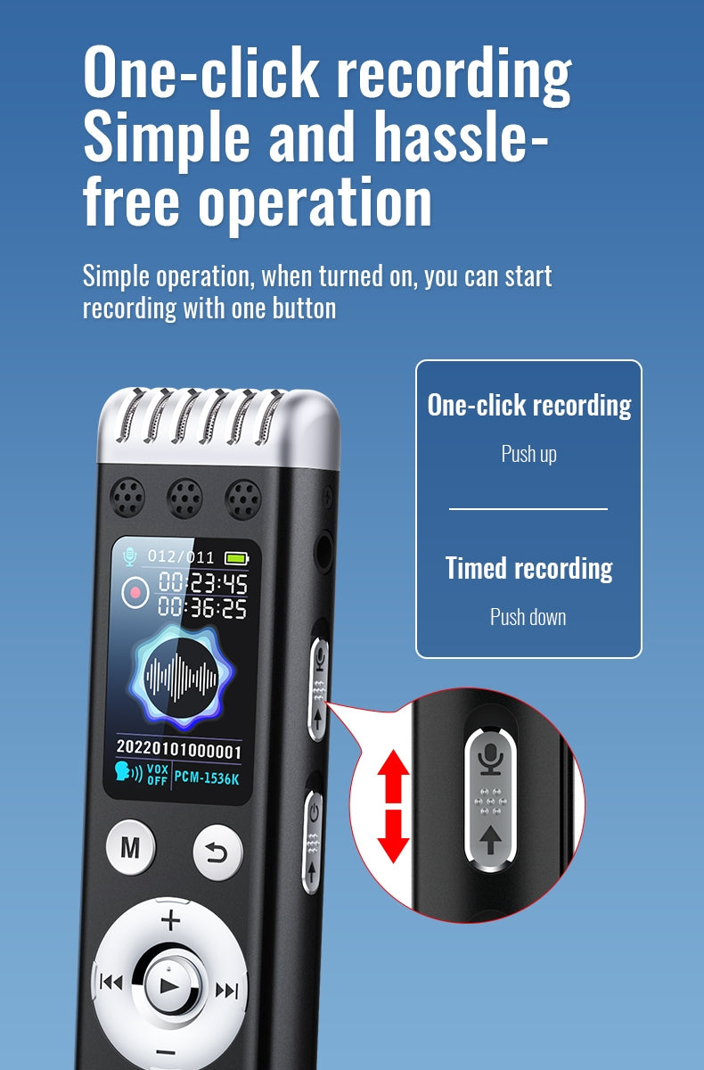 Q88 Hd Noise Reduction Audio Voice Recorder 3072Kbit Recording Pen Mp3 Player for Business Meeting 16GB