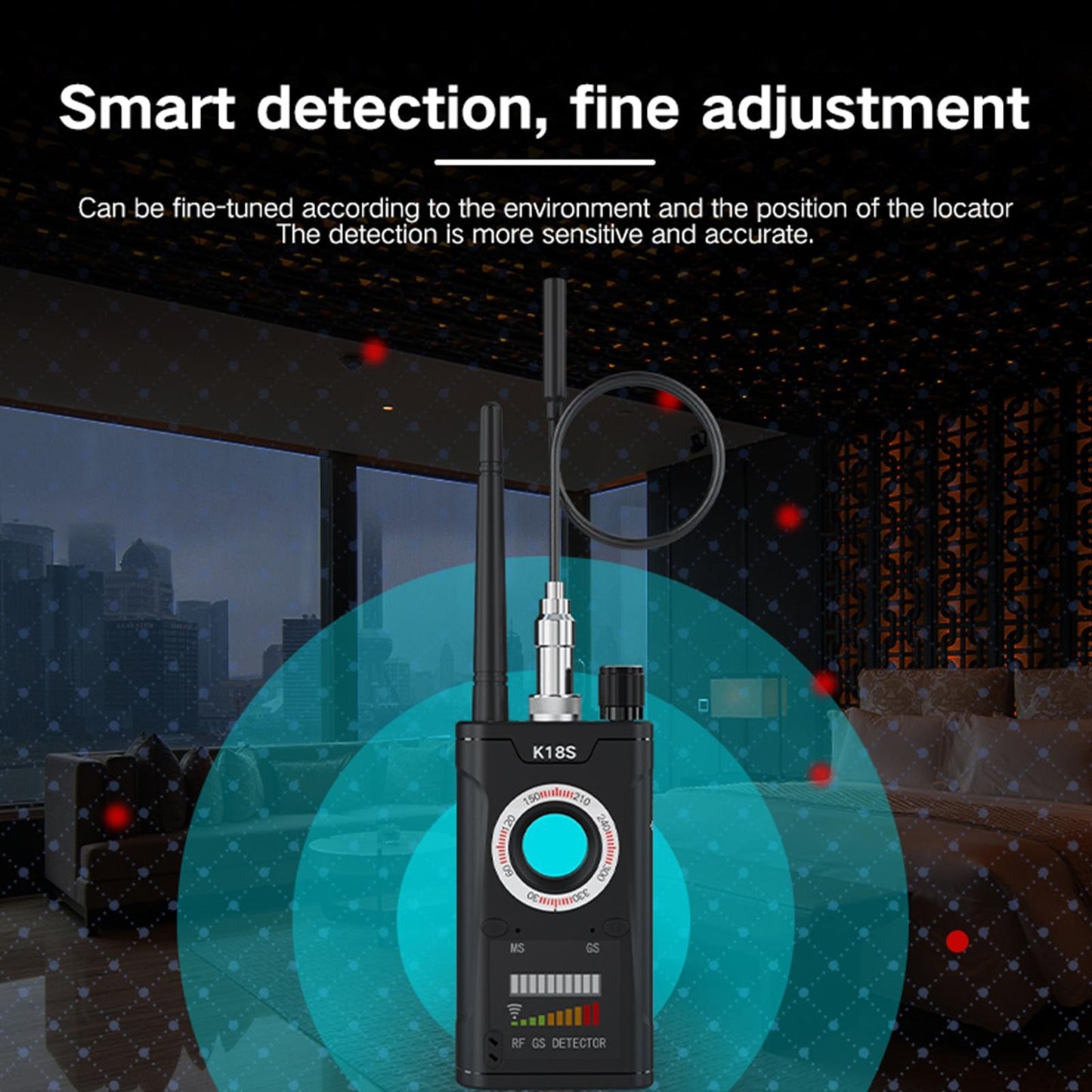 K18s Camera Detector Signal Detection Scanner Infrared Finder GPS Anti-location Detector for Home Office Hotel US Plug