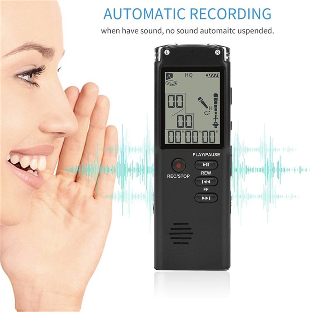 Digital Audio Voice Recorder Usb Professional 96-hour Recording Real Time Display with Wav Mp3 Player 16gb