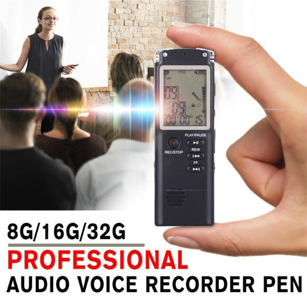 Digital Audio Voice Recorder Usb Professional 96-hour Recording Real Time Display with Wav Mp3 Player 16gb
