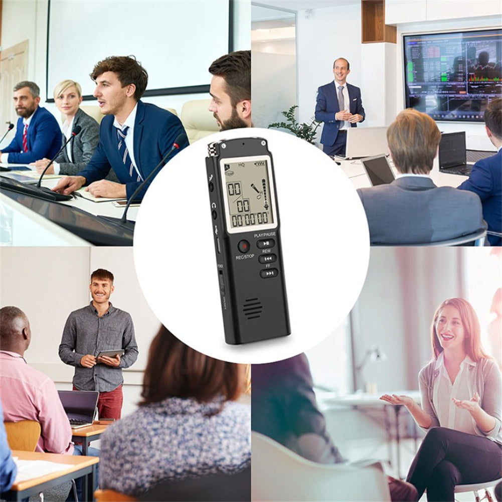 Digital Audio Voice Recorder Usb Professional 96-hour Recording Real Time Display with Wav Mp3 Player 16gb
