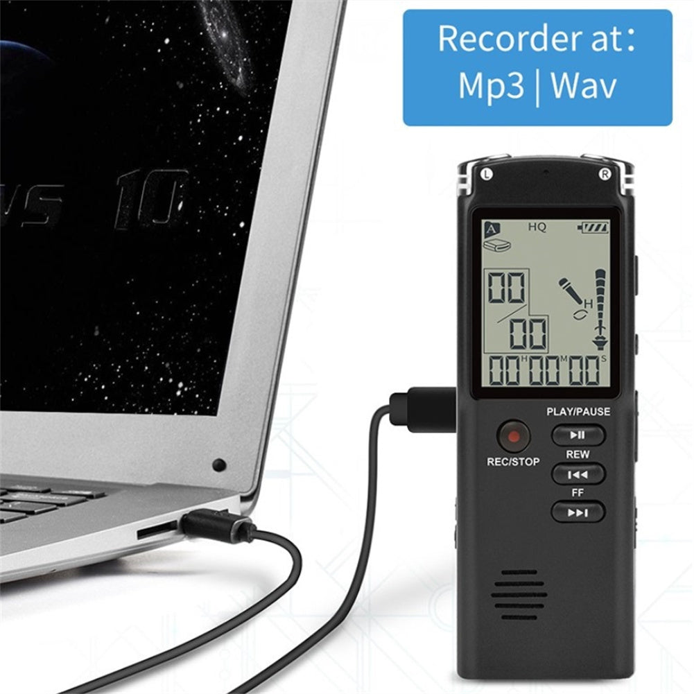 Digital Audio Voice Recorder Usb Professional 96-hour Recording Real Time Display with Wav Mp3 Player 32gb