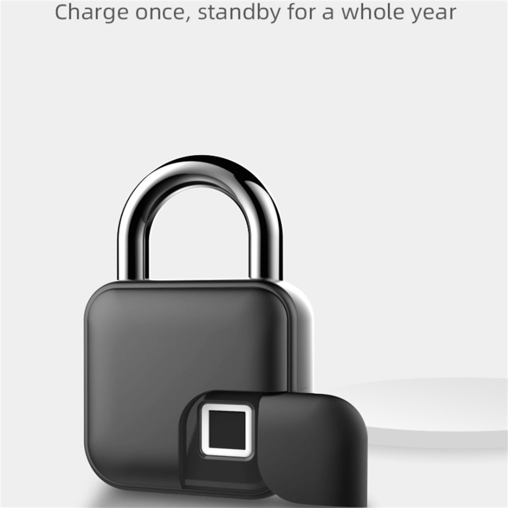 Smart Biometric Fingerprint Combination Keyless Door Lock Bluetooth 4.2 Anti-Theft Security Padlock Black
